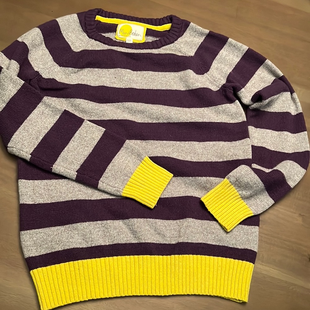 Wool blend striped boys sweater